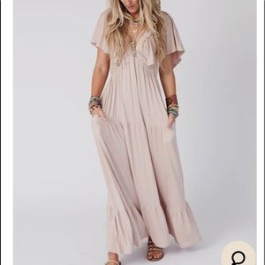 Elegant Cream Maxi Dress